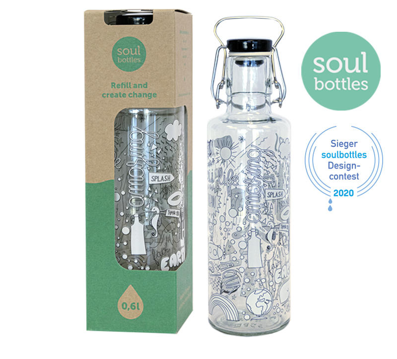 Trinkwasser Flasche soulbottle "water is life"