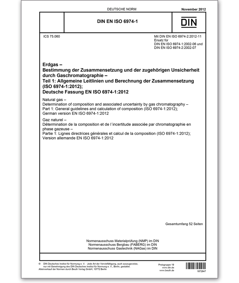 DIN EN ISO 6974-1 Ausgabe 2012