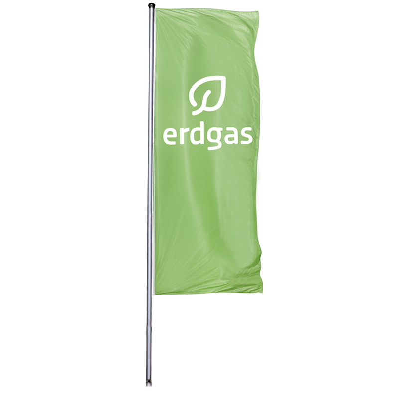 Hissflagge "erdgas-Blatt" mit Logo "erdgas-Blatt"