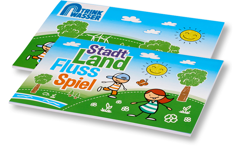  Stadt Land Fluss-Spiel - Spielblock mit Logo "Trinkwasser"