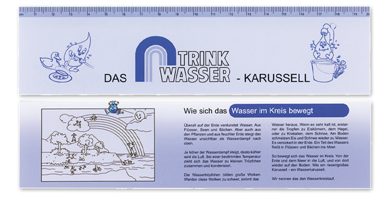 Lineal "Wasserkreislauf" (Länge: 20 cm) mit Logo "Trinkwasser"