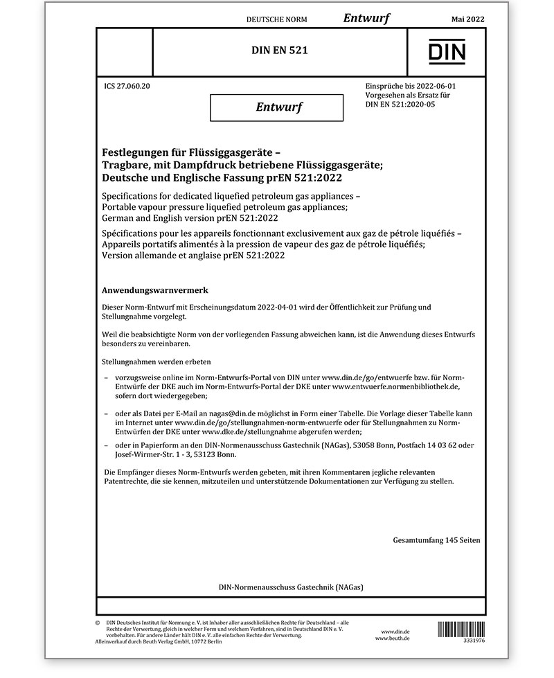 DIN EN 521 Entwurf  05/2022  -PDF-Datei-