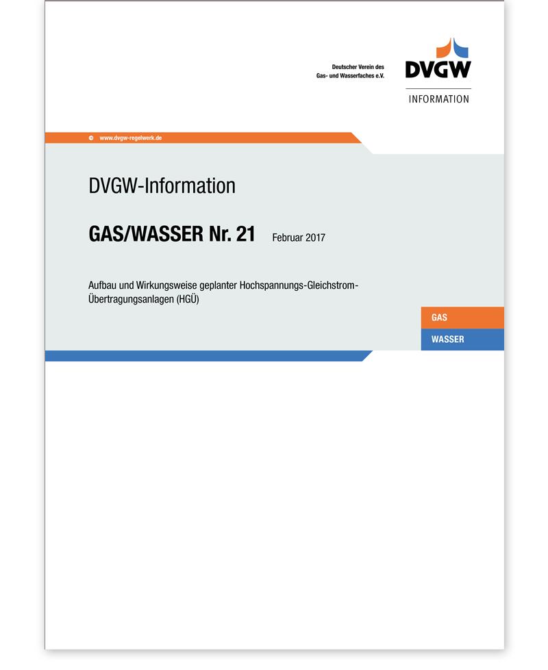 DVGW-Information Gas/Wasser Nr. 21 Ausgabe 2017