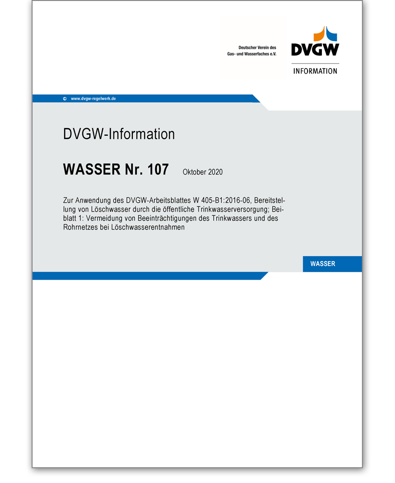 DVGW-Information Wasser Nr. 107 Ausgabe 2020