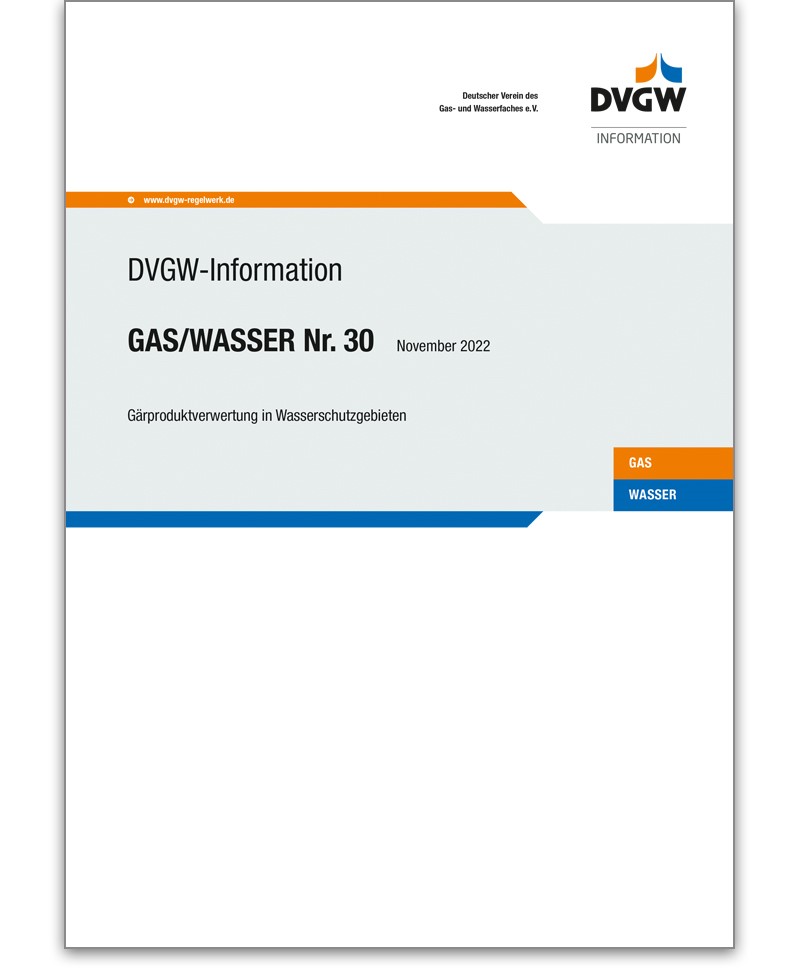 DVGW-Information Gas/Wasser Nr. 30 Ausgabe 2022