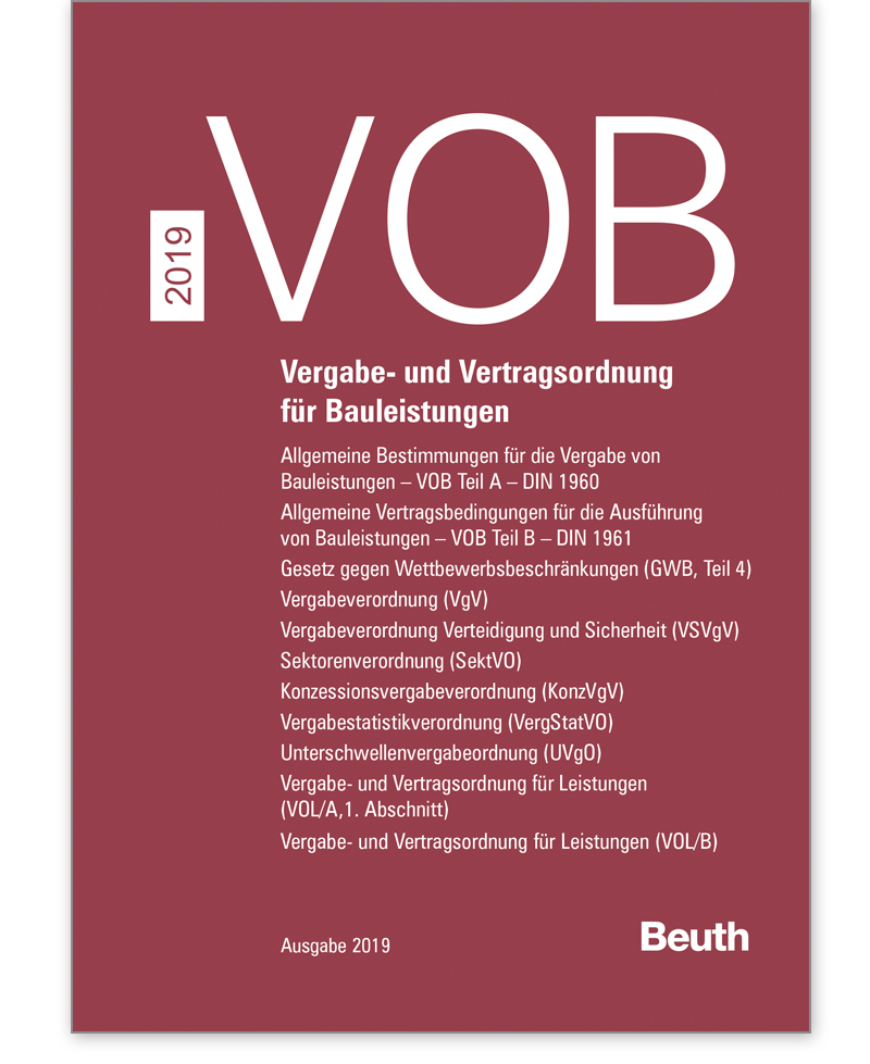  VOB Zusatzband 2019 VOB Teil A und Teil B sowie weitere.