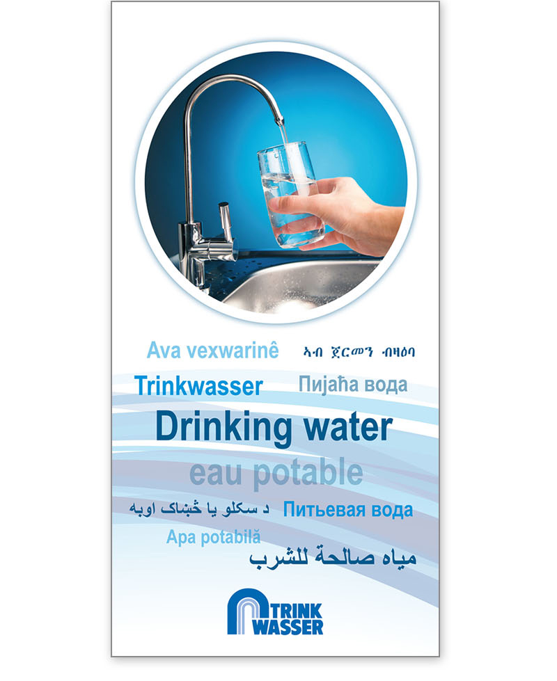 Faltblatt Trinkwasser-Informationen in 10 Sprachen 