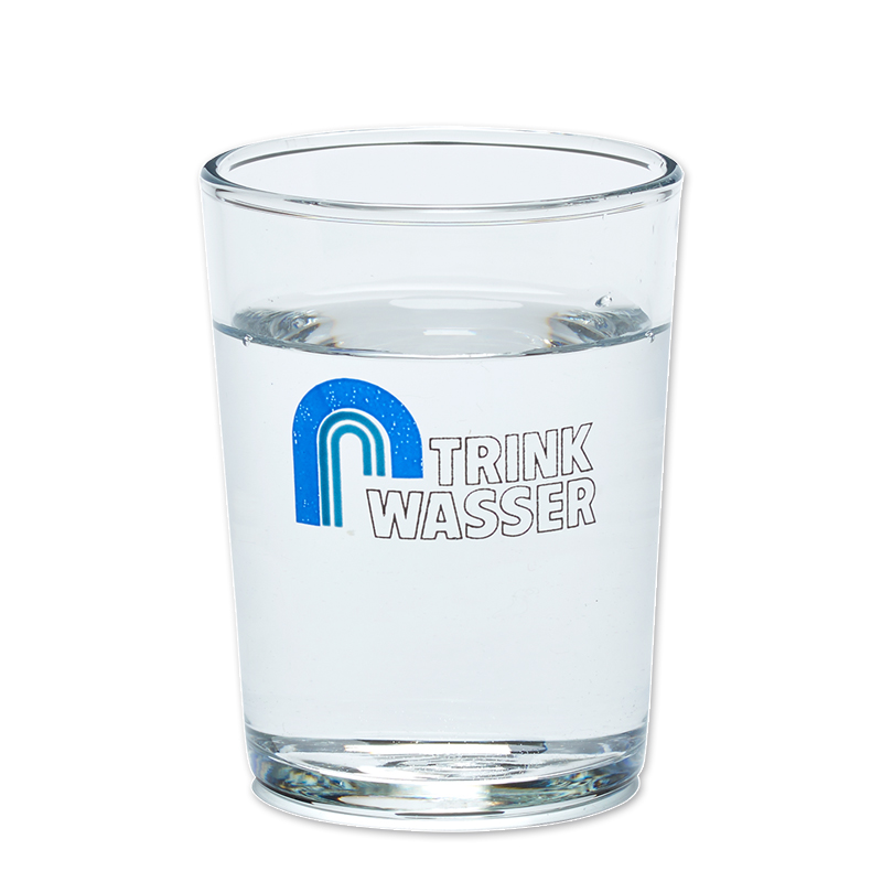  Probierglas (8 cl) mit Logo "Trinkwasser"