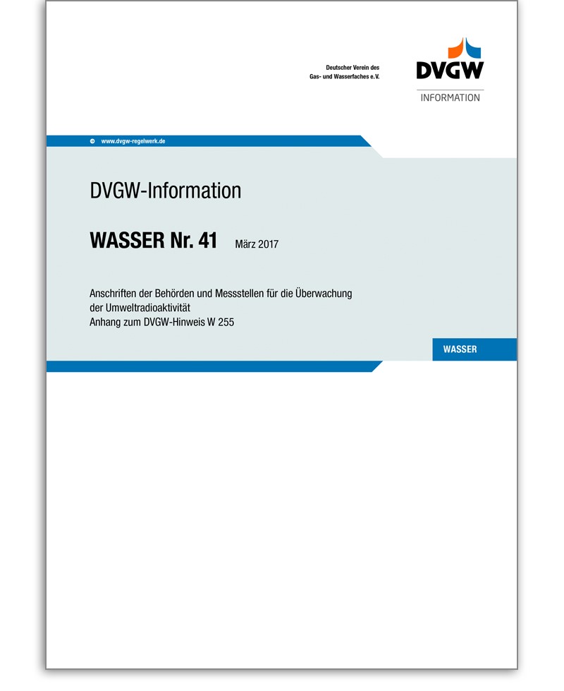 DVGW-Information Wasser Nr. 41 Ausgabe 2017