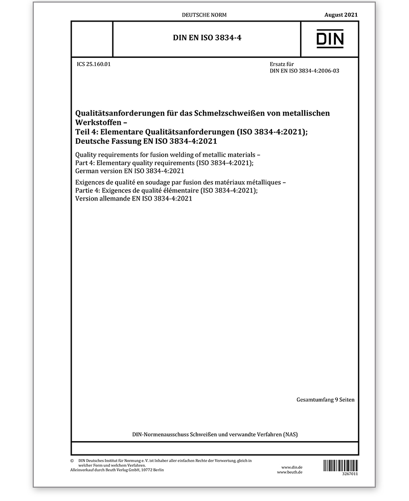 DIN EN ISO 3834-4 Ausgabe 2021