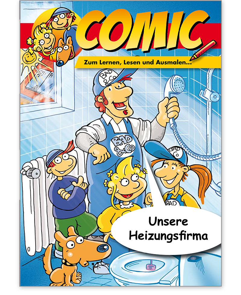 Comic-Malbuch "Unsere Heizungsfirma"