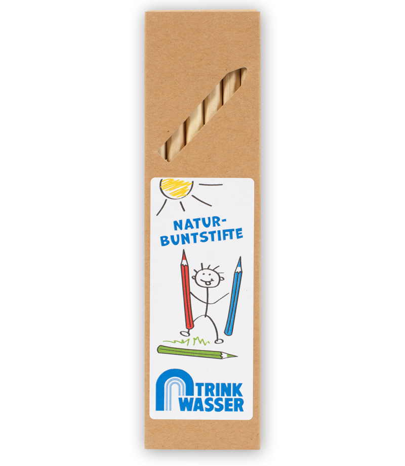  Natur-Buntstifte mit Logo "Trinkwasser"