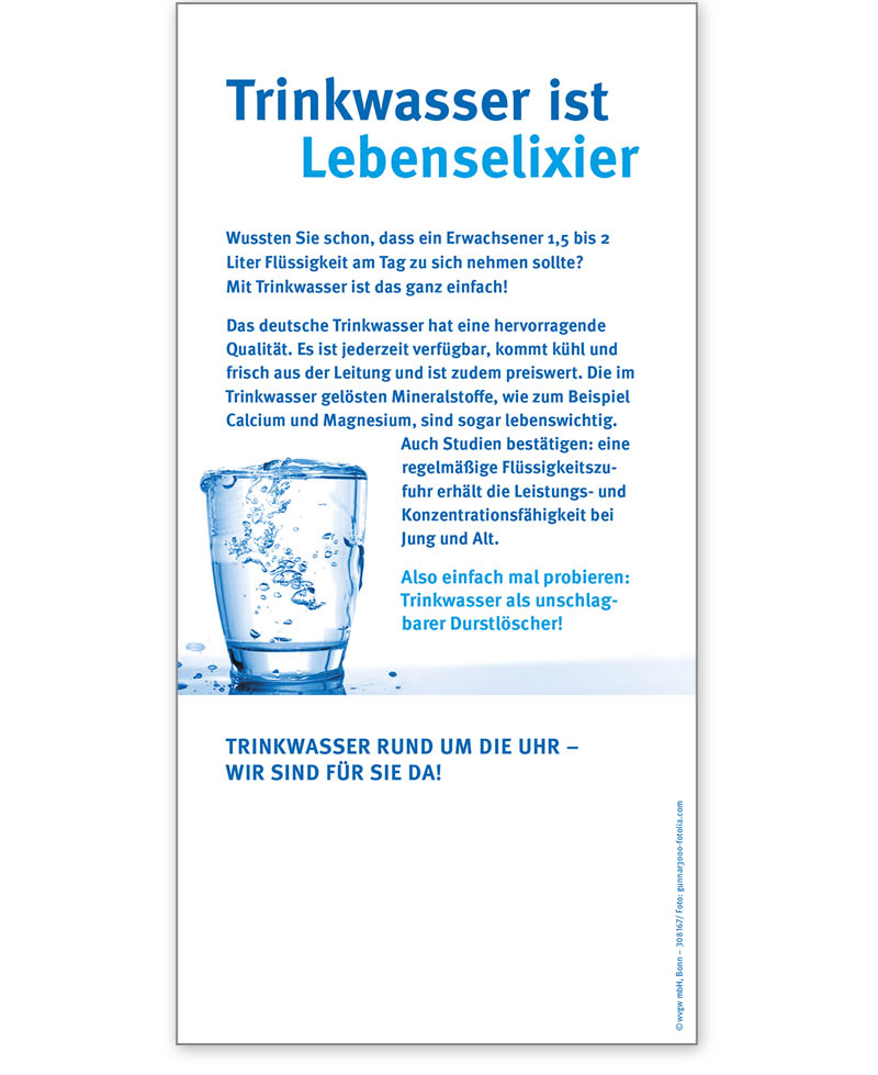 Infocard Trinkwasser - Lebenselixier
