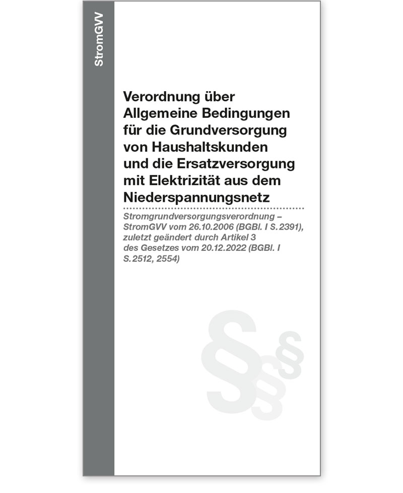 Broschüre Stromgrundversorgungsverordnung (StromGVV)