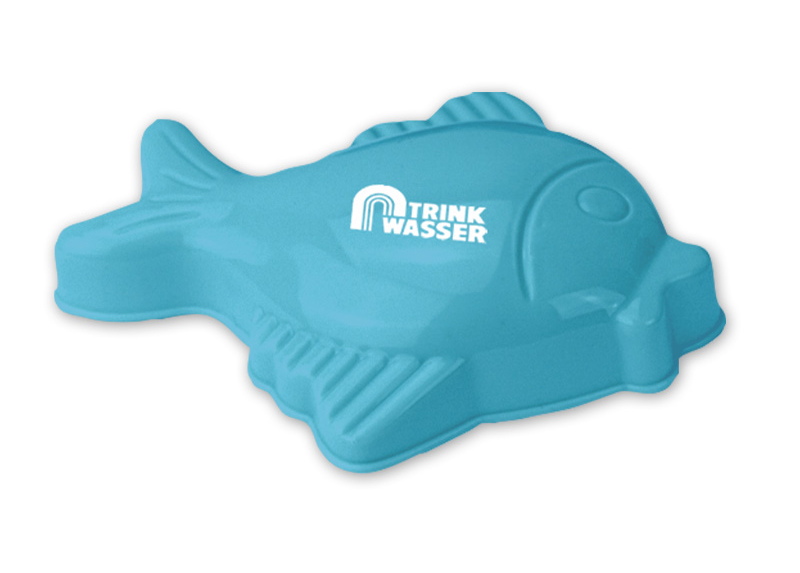 Sandförmchen Fisch mit Logo Trinkwasser
