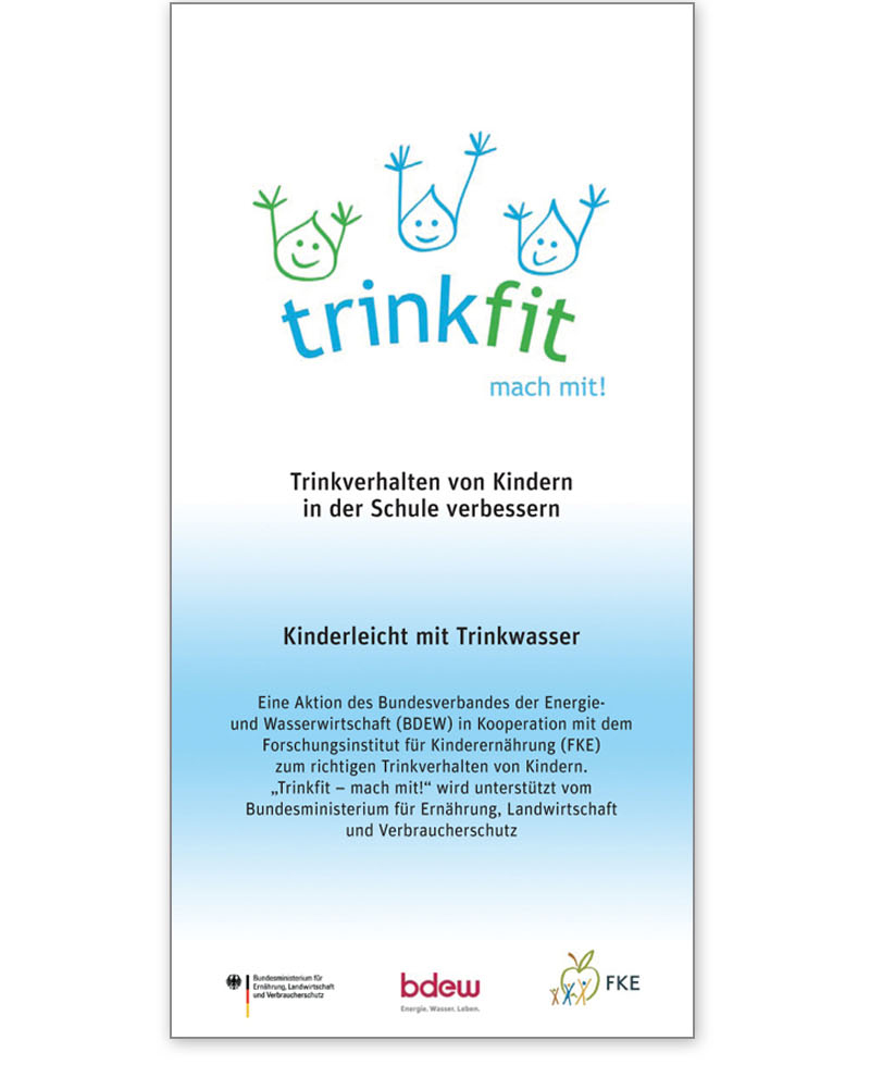 Faltblatt Kinderleicht mit Trinkwasser: Flyer zur Aktion "Trinkfit mach mit!"