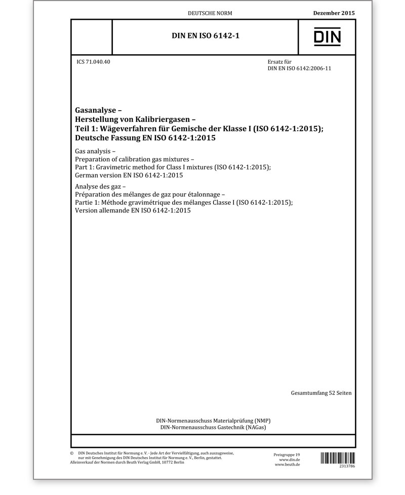 DIN EN ISO 6142-1 Ausgabe 2015